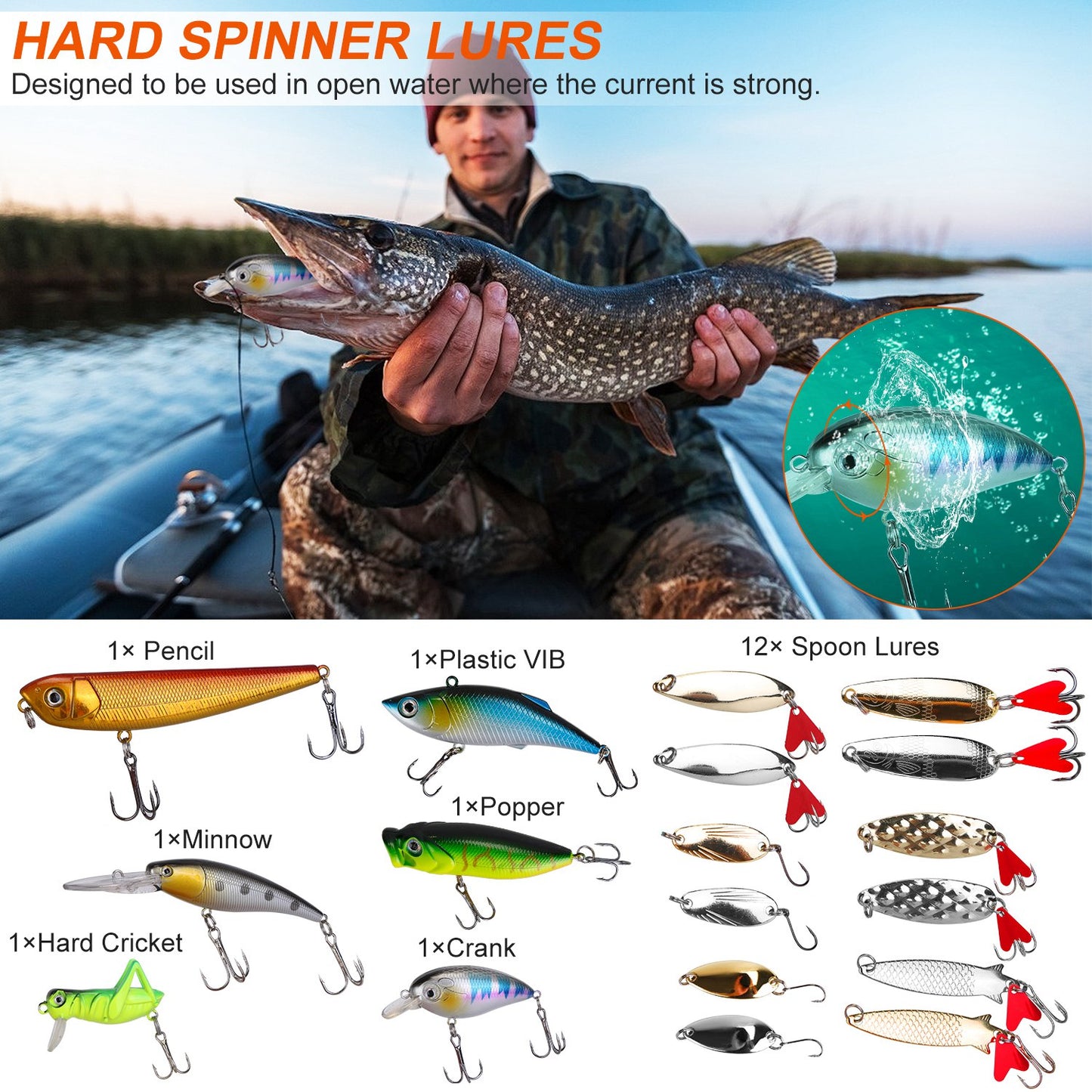 Fishing Lures Kit 375-Piece with Tackle Box