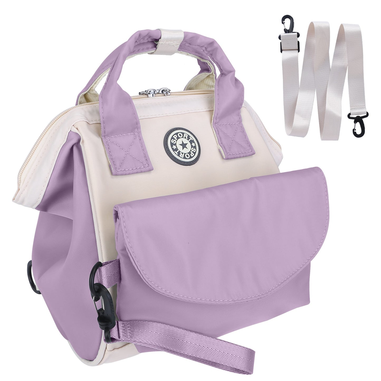 Diaper Bag with 6 Pockets and Detachable Small Bag
