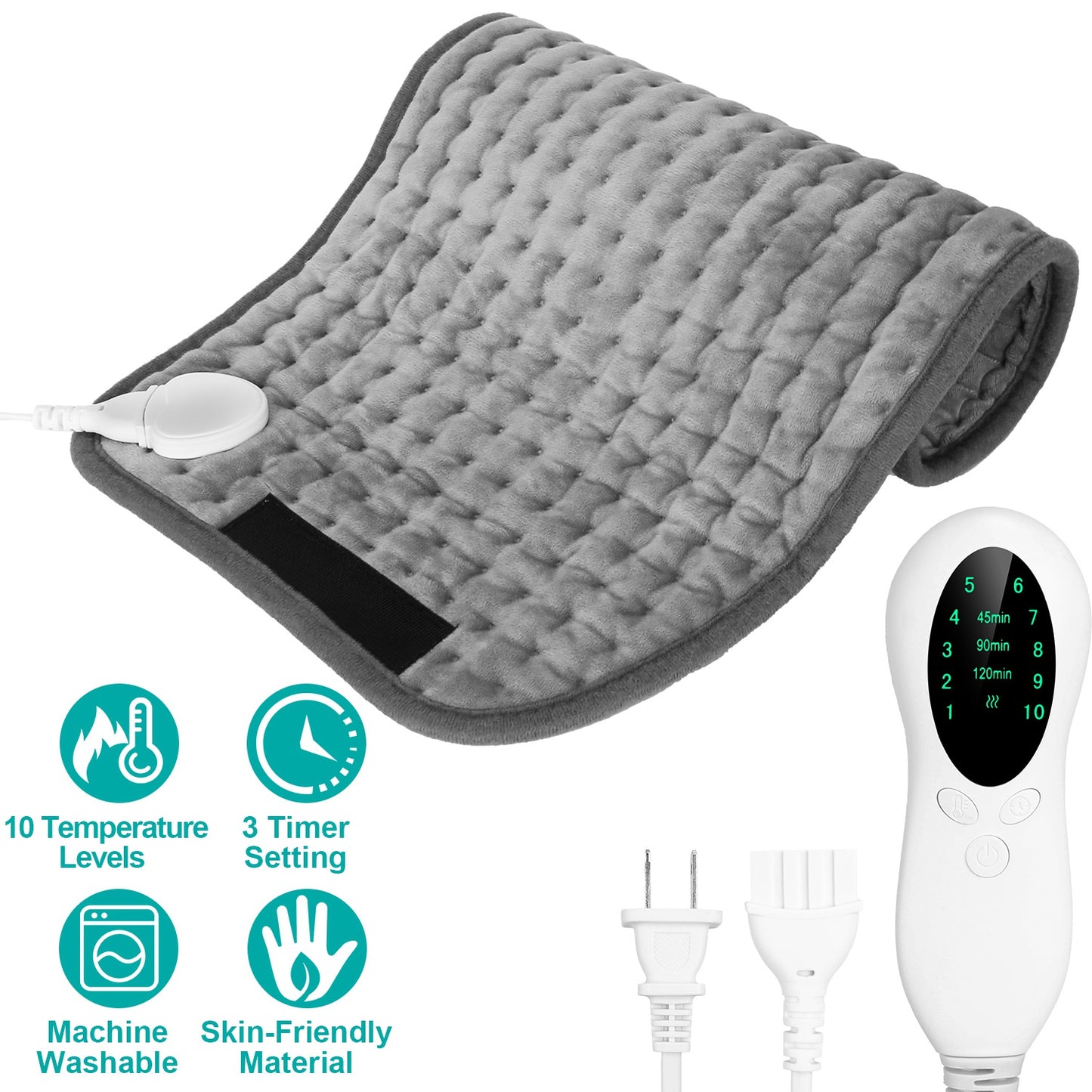 Electric Heating Pad with 10 Temperature Levels & Timer