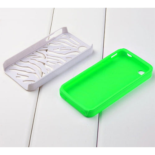 Zebra Print Hybrid Case for iPhone 4/4S with Screen Protector
