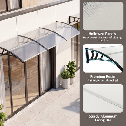 Door Awning 39x30 Inch Polycarbonate Window Canopy