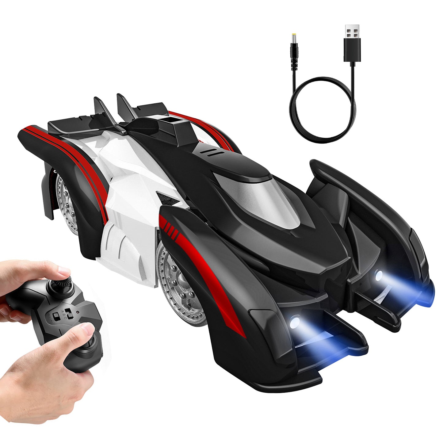 Wall Climbing RC Car with 360° Rotation and LED Lights
