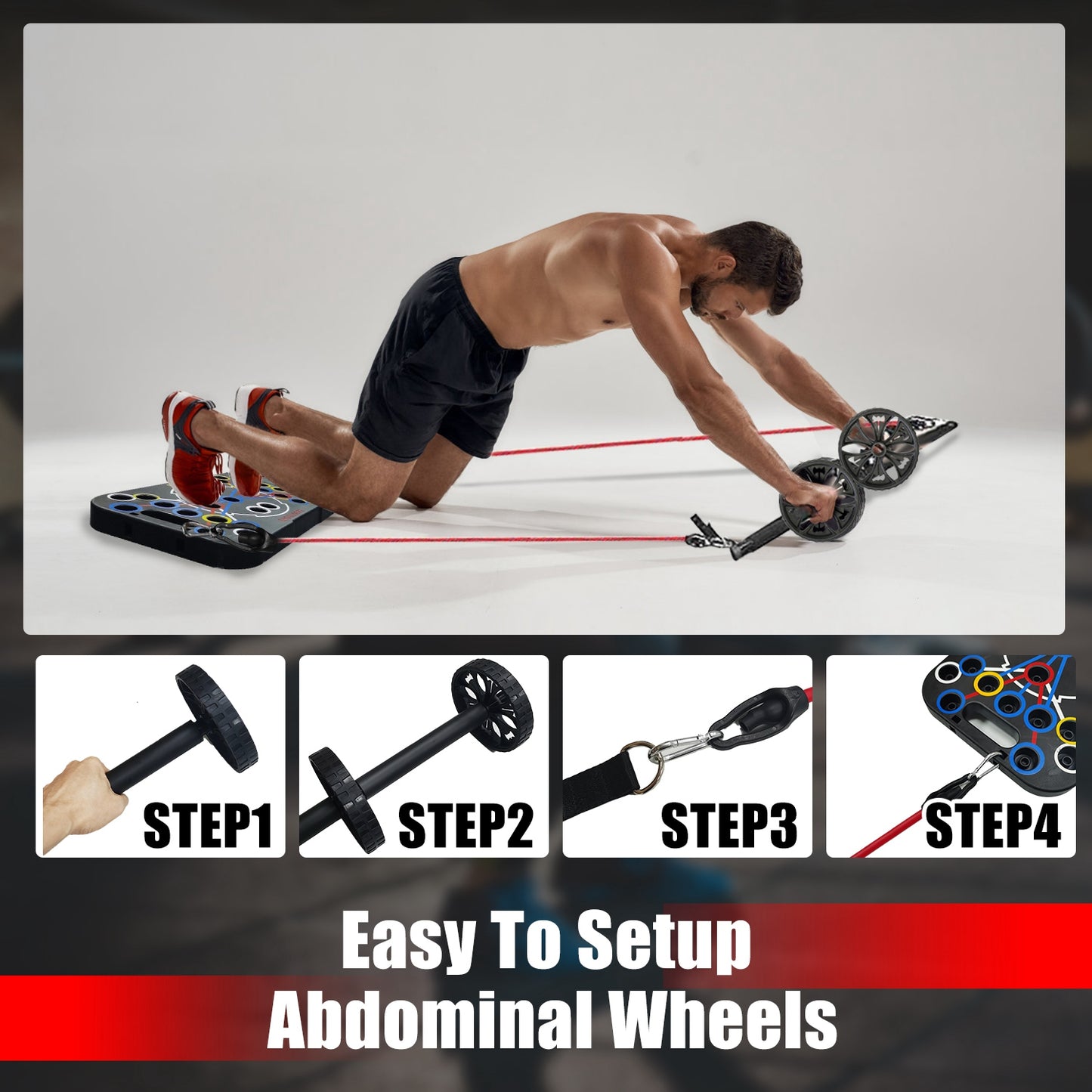 Push Up Board Home Gym Set with 15 Fitness Accessories