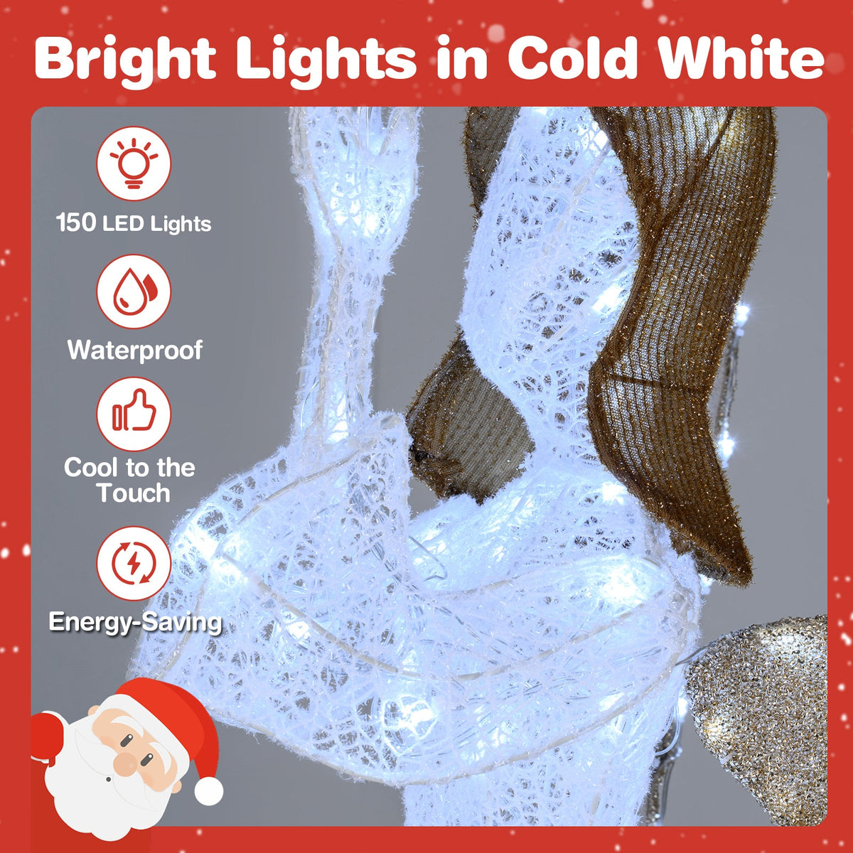 3D Lighted Angel Christmas Decoration 5.5 FT Halo Angel
