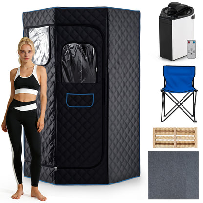 Portable Steam Sauna with Remote Control & Folding Chair