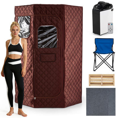 Portable Steam Sauna with Remote Control & Folding Chair