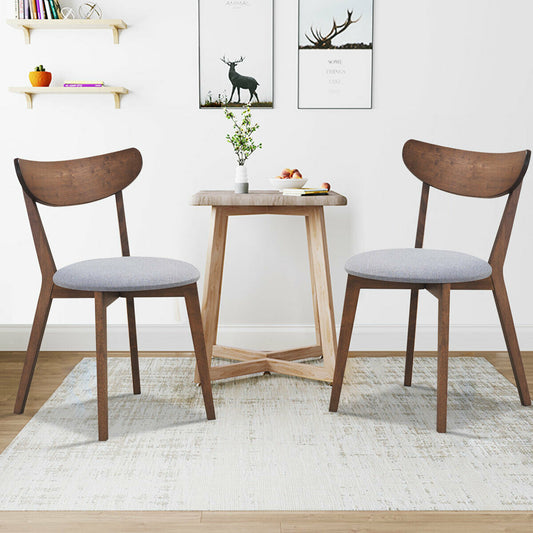 Upholstered Dining Chairs Set of 2 with Curved Back