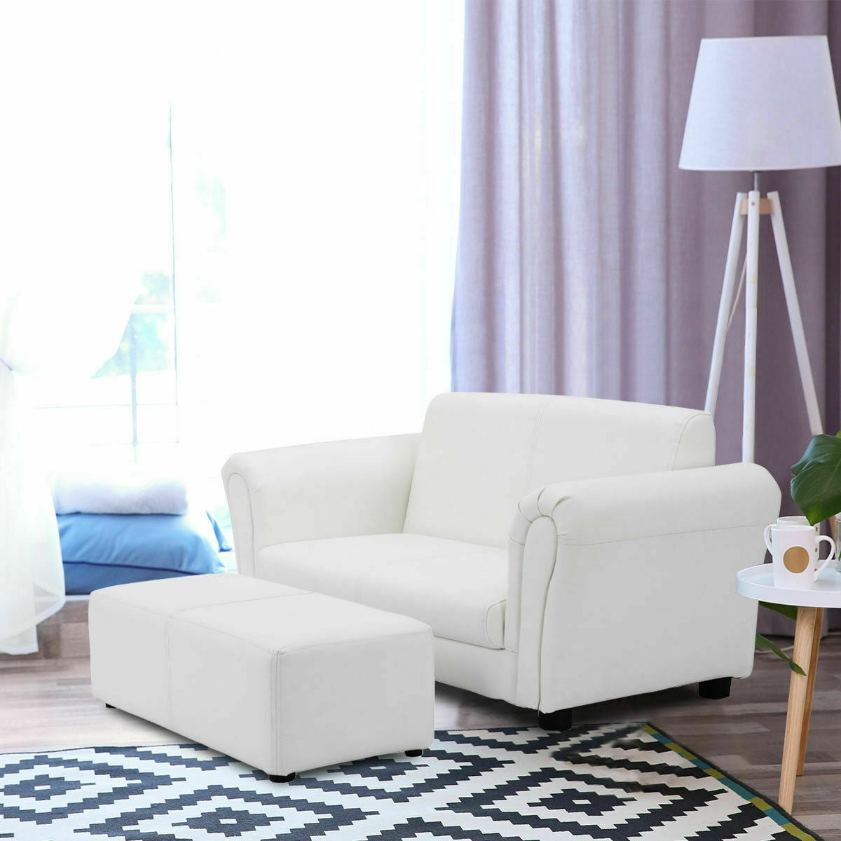 Kids Double Sofa with Ottoman