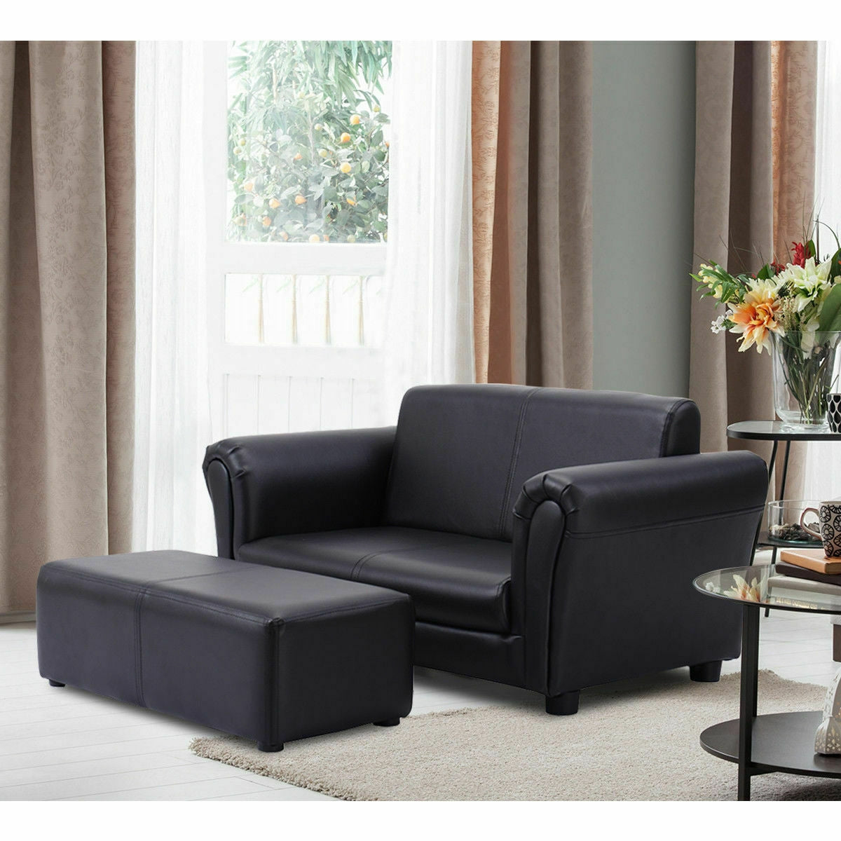 Kids Double Sofa with Ottoman