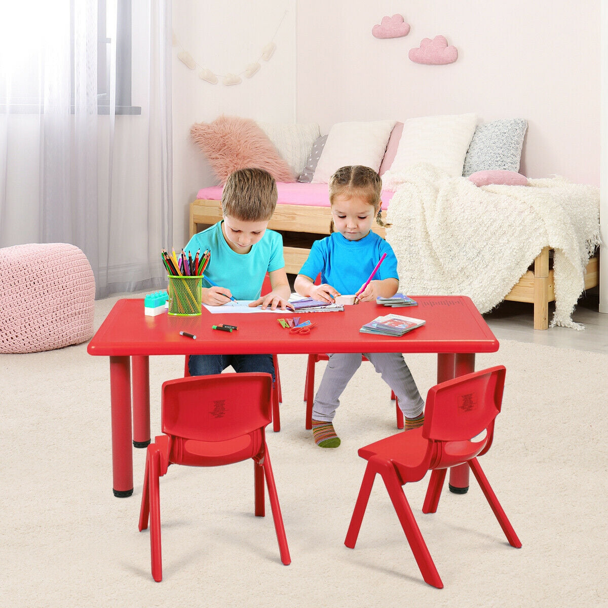 Kids Rectangular Plastic Activity Table for Learning & Play