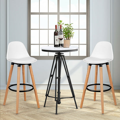 Mid Century Bar Stool Set of 2 with Padded Seat - 28.5"