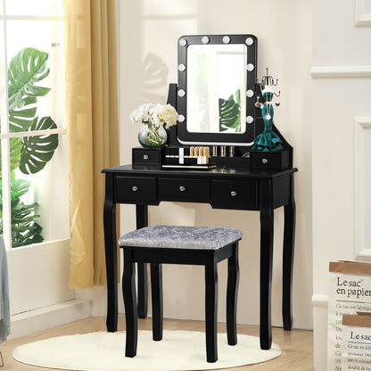 Vanity Dressing Table Set with 10 Dimmable Bulbs & Stool