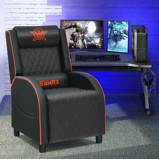 Gaming Recliner Chair with Massage and Adjustable Backrest