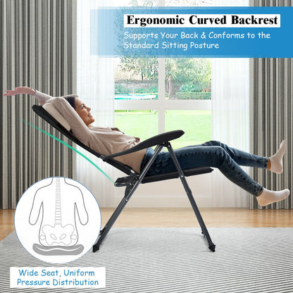Folding Patio Dining Chairs Set of 4 with Adjustable Backrest