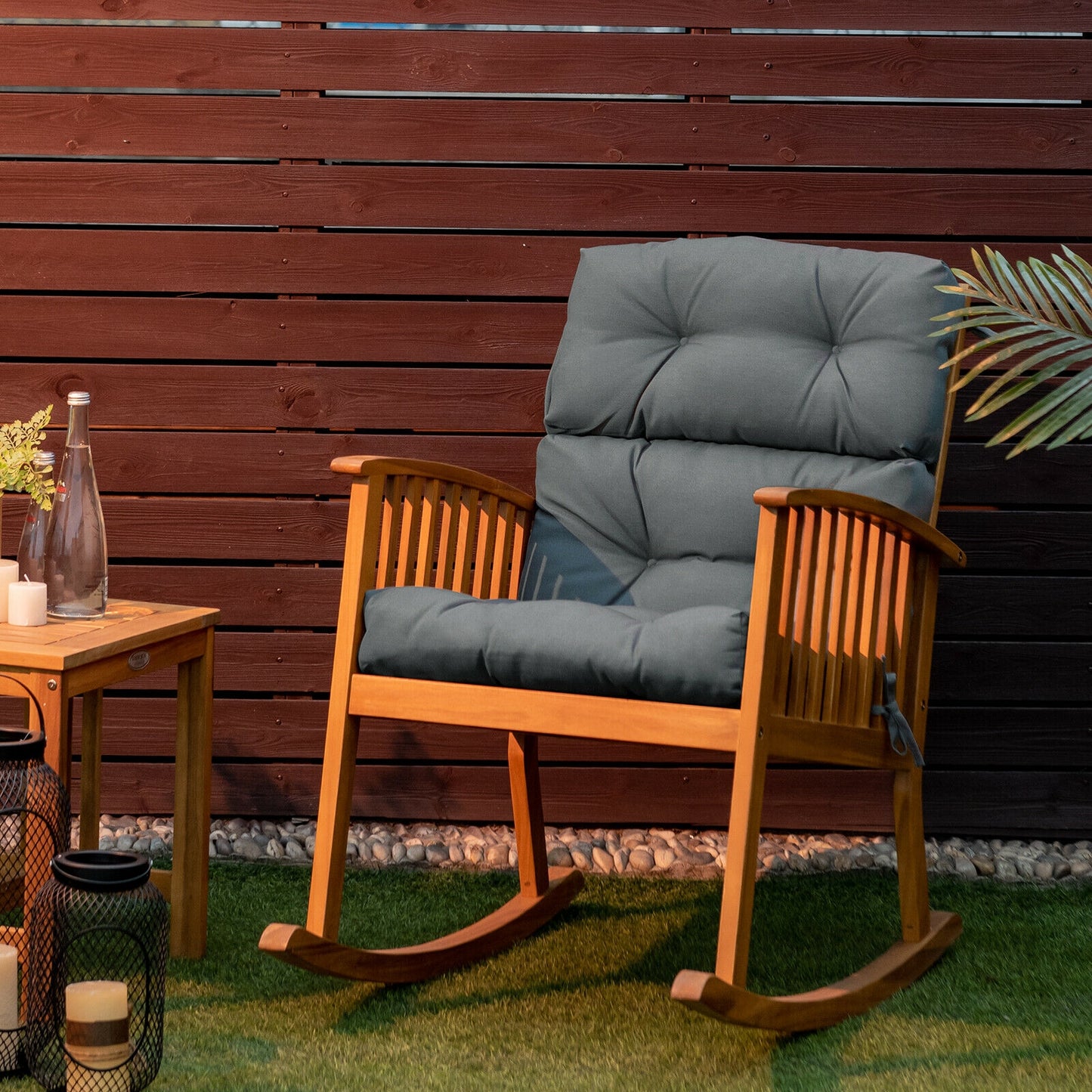 Tufted Outdoor Chair Cushion 44x22 Inch High Back Pad