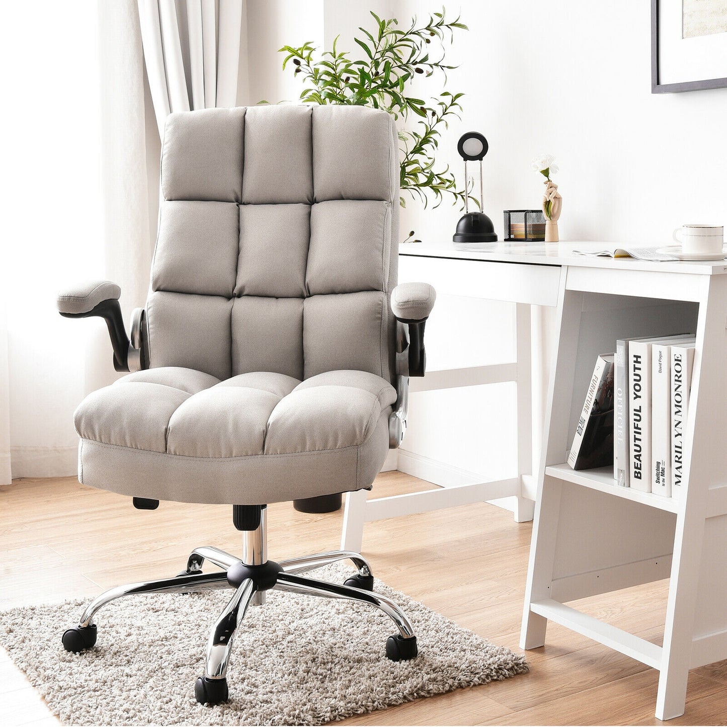 High Back Swivel Office Chair with Flip-Up Arms - 400 lbs