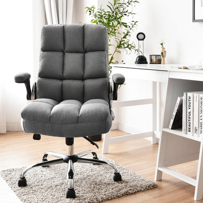 High Back Swivel Office Chair with Flip-Up Arms - 400 lbs