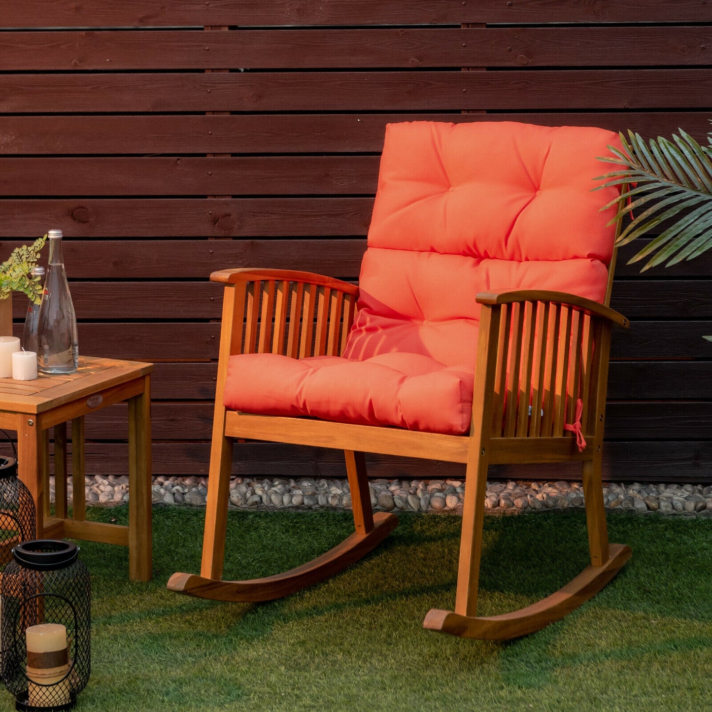 Tufted Outdoor Chair Cushion 44x22 Inch High Back Pad