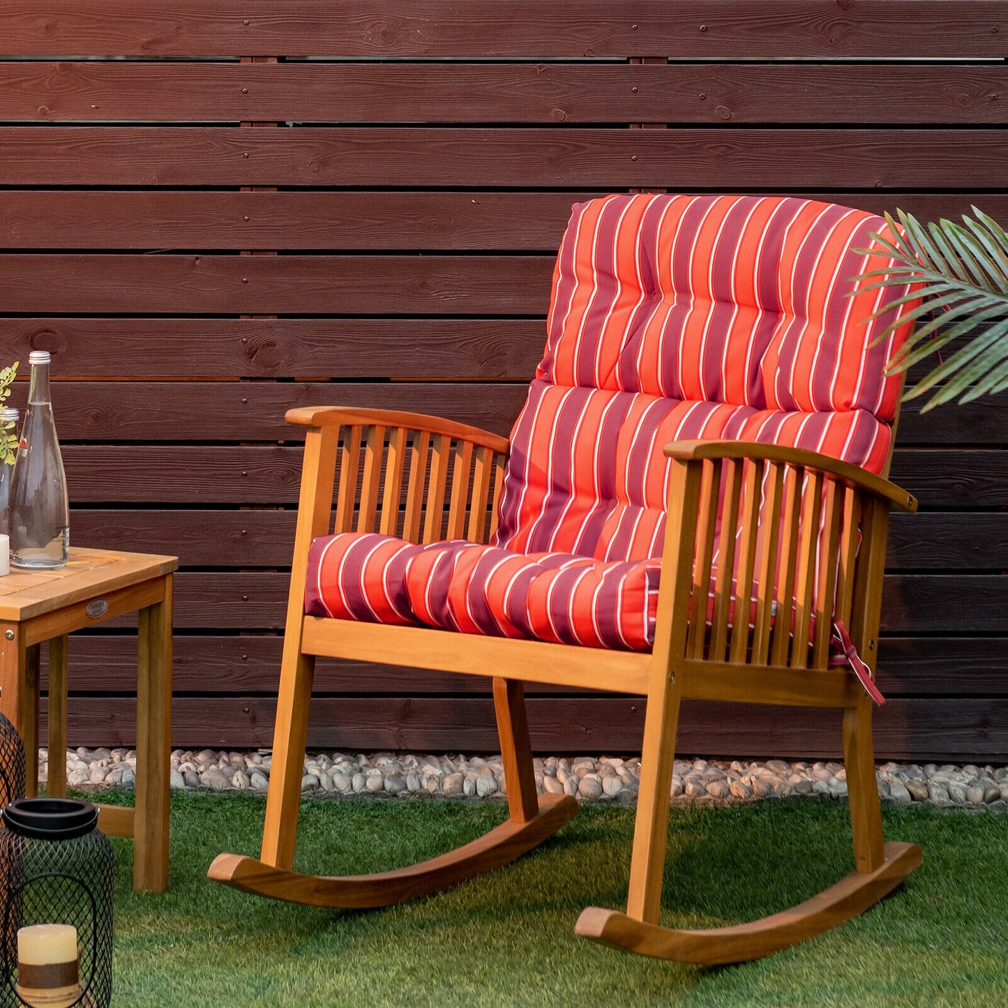 Tufted Outdoor Chair Cushion 44x22 Inch High Back Pad