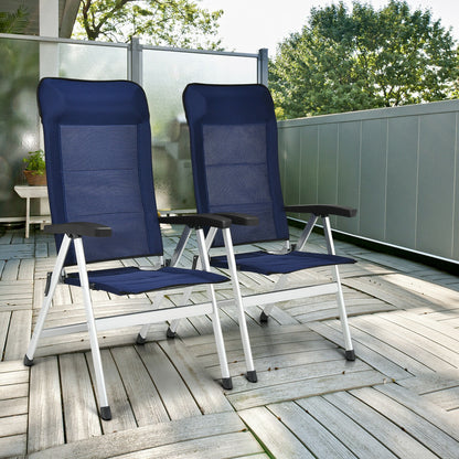 Patio Dining Chair Set with 7-Position Adjustable Backrest