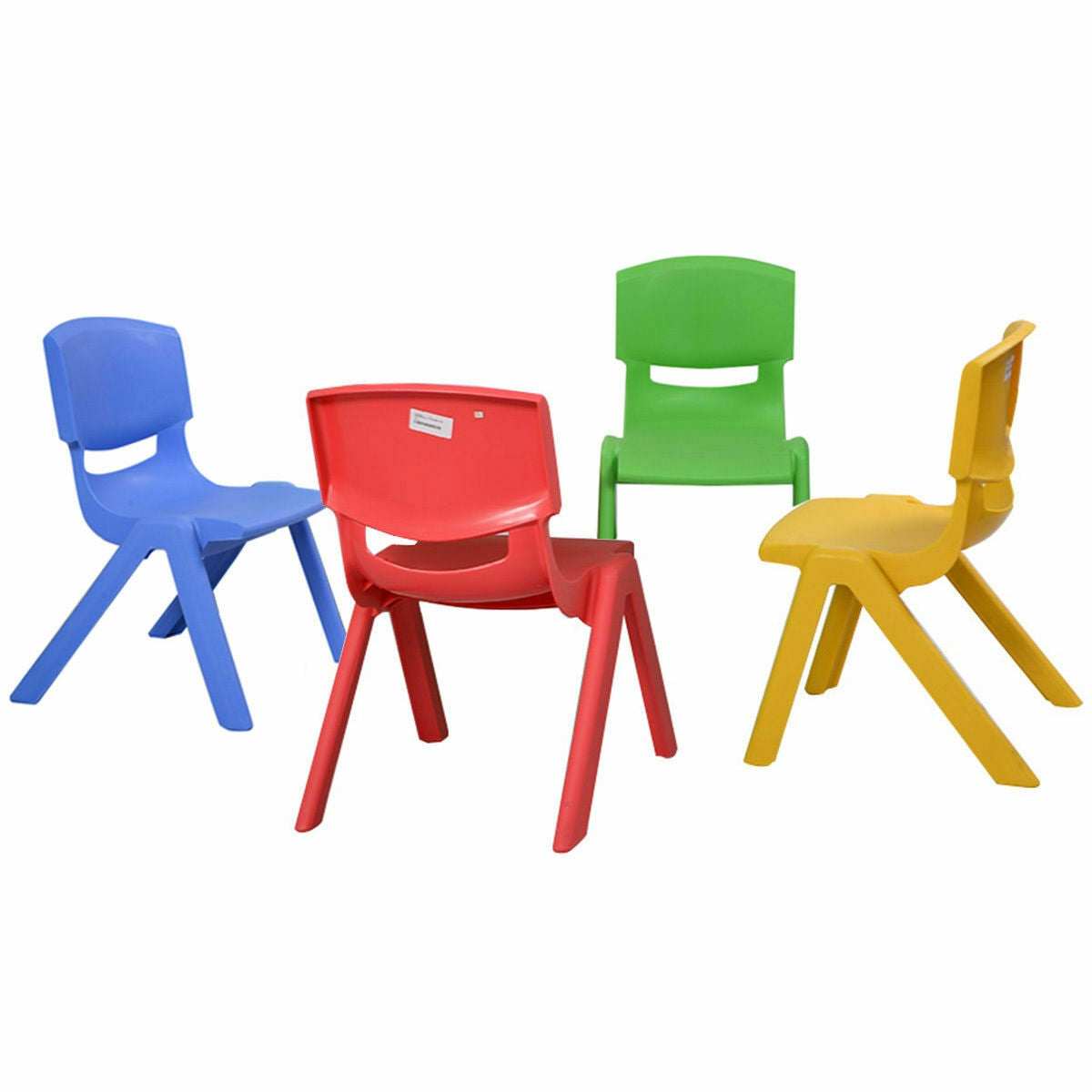 Stackable Kids Chairs 4-Pack - Colorful Plastic Seating