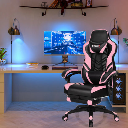 Gaming Chair with Footrest and Adjustable Backrest