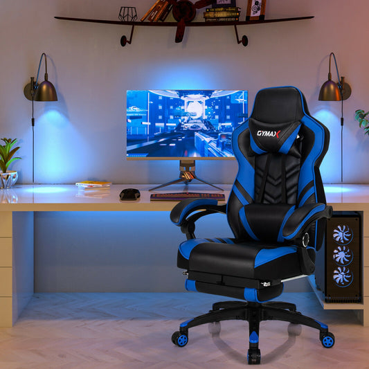 Gaming Chair with Footrest and Adjustable Backrest