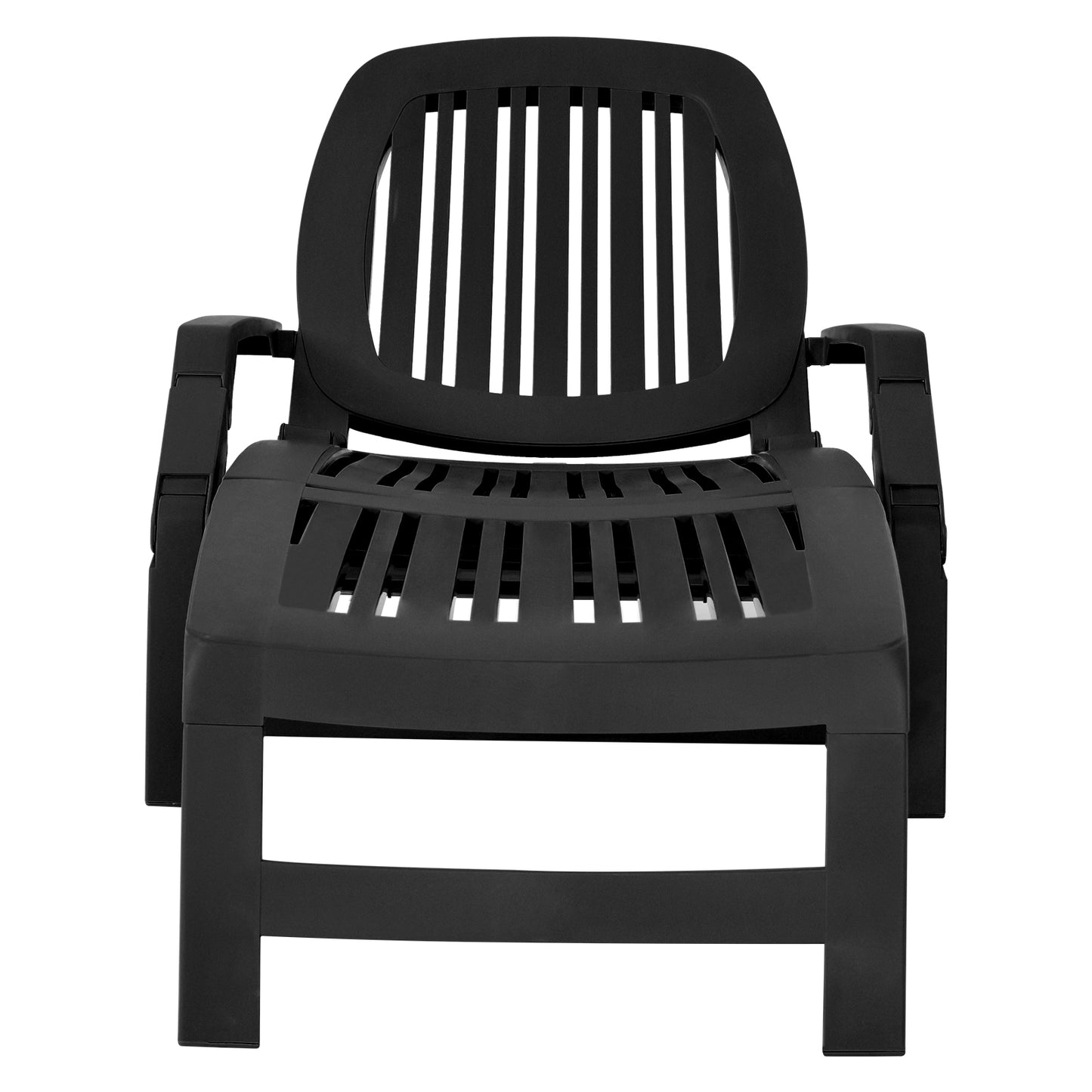 Adjustable Patio Sun Lounger with Wheels and Storage