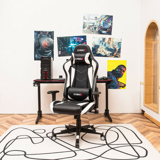 Gaming Chair Adjustable Swivel Racing Style with Lumbar Support