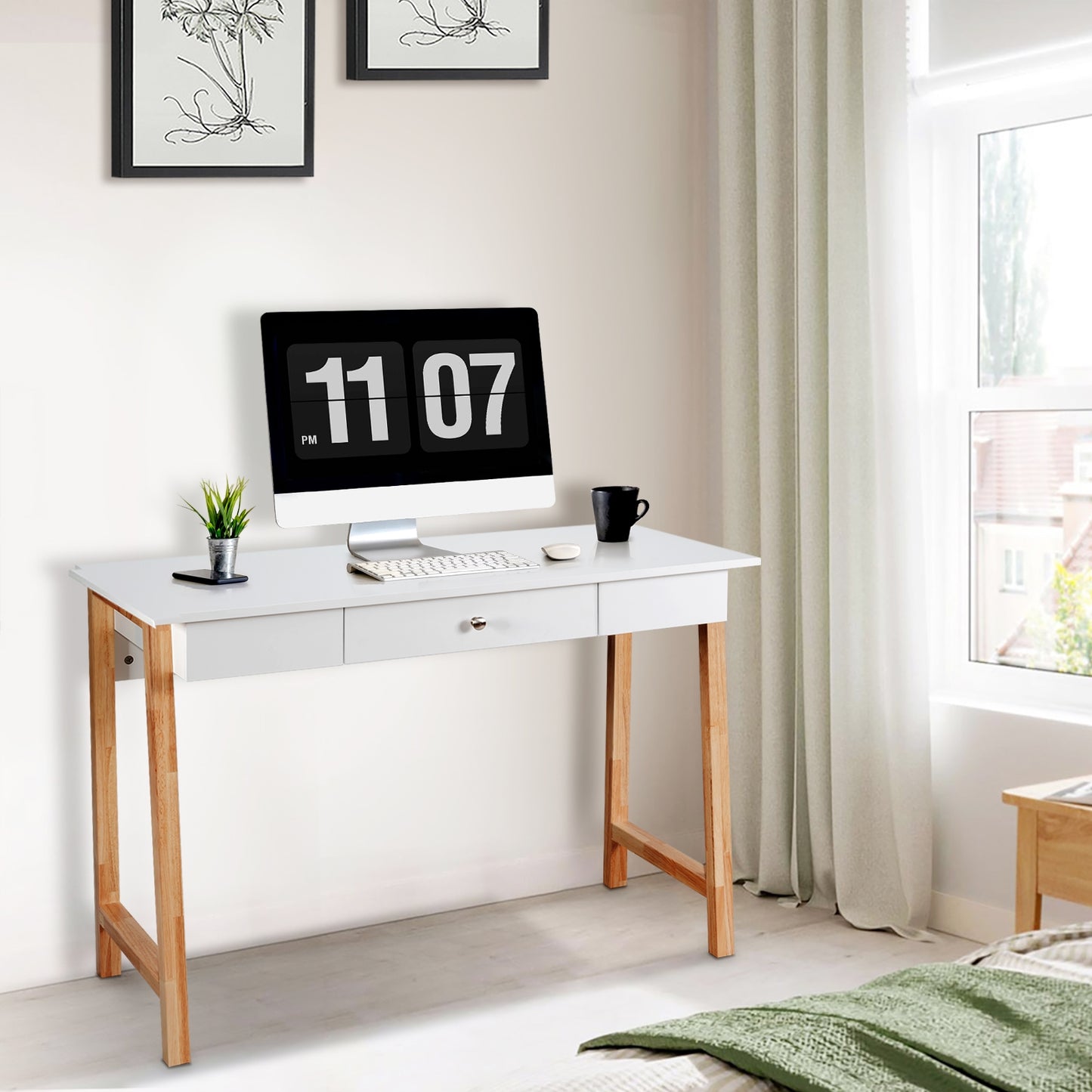 Writing Desk with Drawer - 42" Computer & Vanity Table