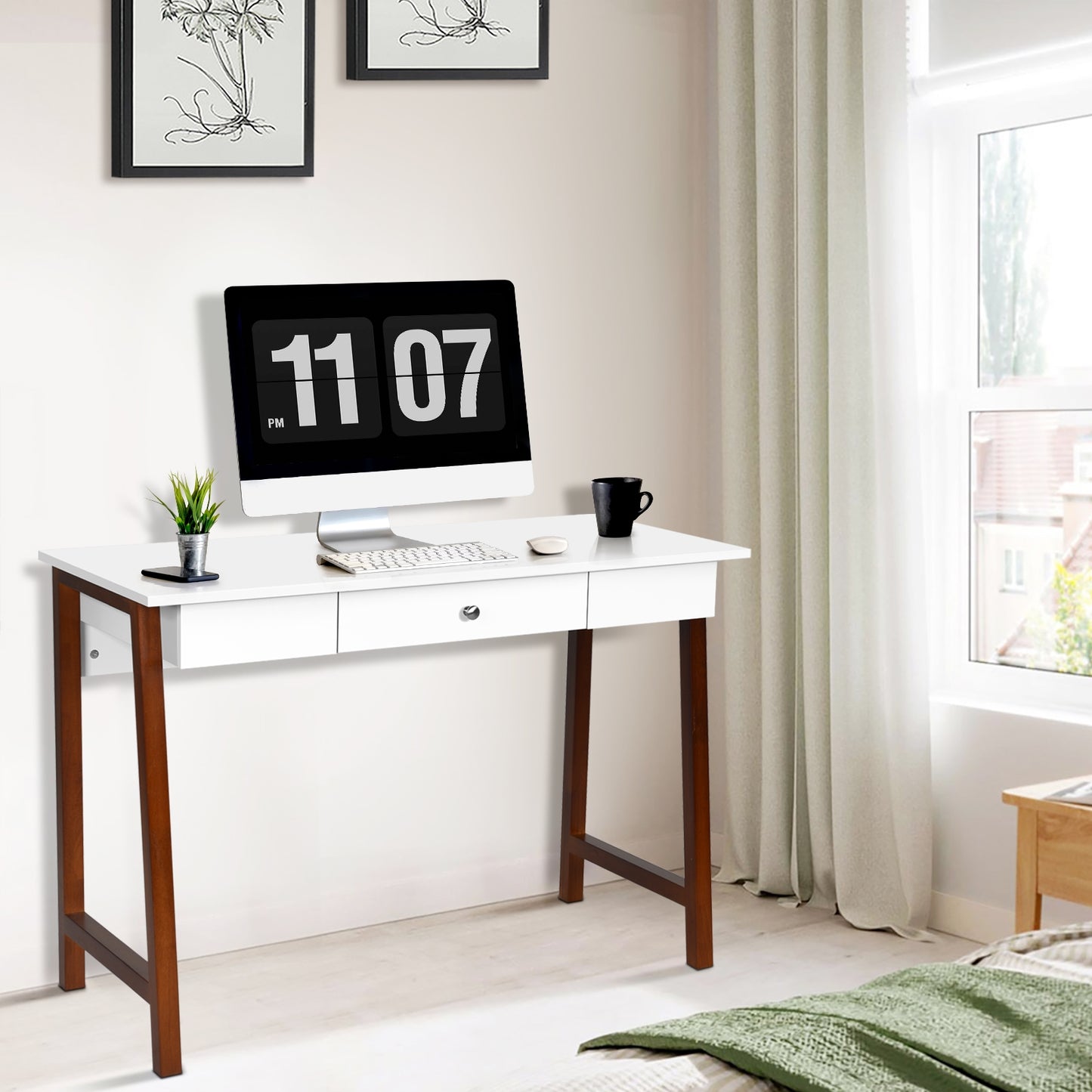Writing Desk with Drawer - 42" Computer & Vanity Table