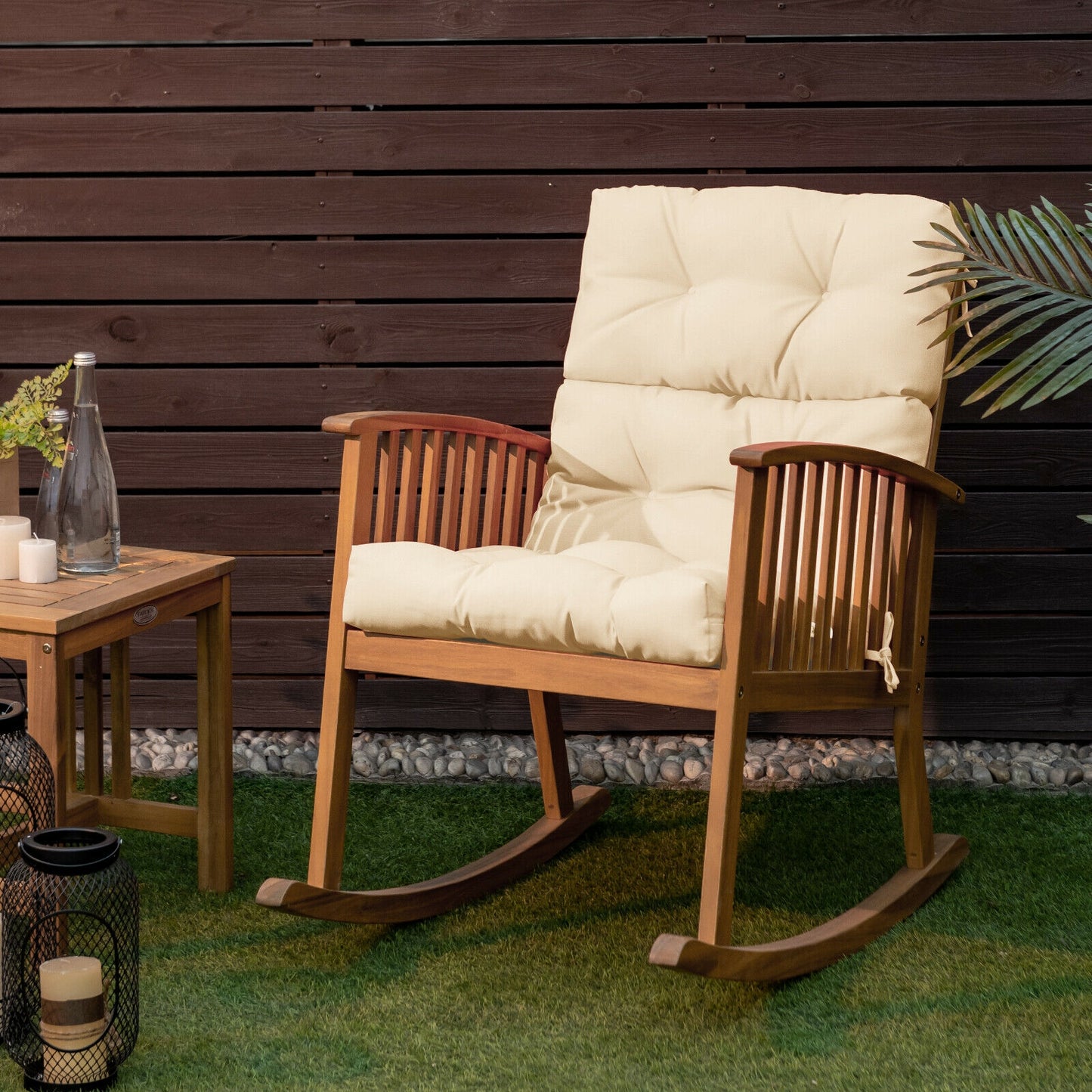 Tufted Outdoor Chair Cushion 44x22 Inch High Back Pad