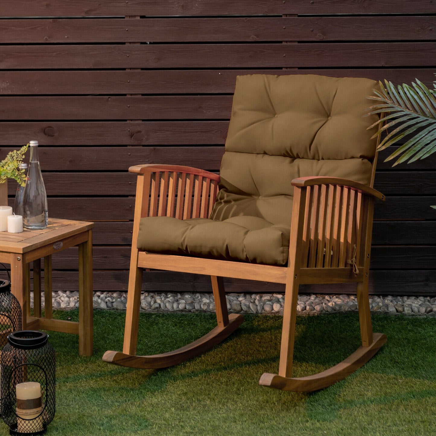 Tufted Outdoor Chair Cushion 44x22 Inch High Back Pad