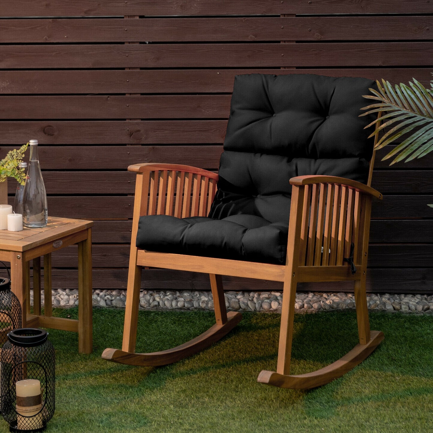Tufted Outdoor Chair Cushion 44x22 Inch High Back Pad