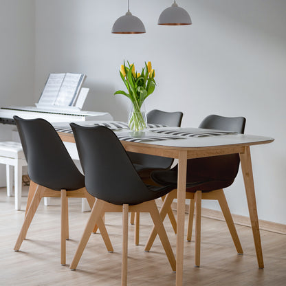 Dining Chairs Set of 4 with Mid-Century Modern Shell Design