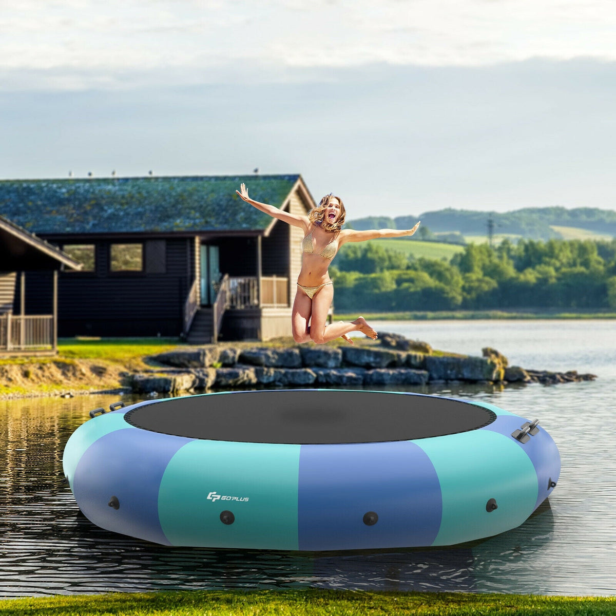15 Feet Inflatable Splash Padded Water Bouncer Trampoline