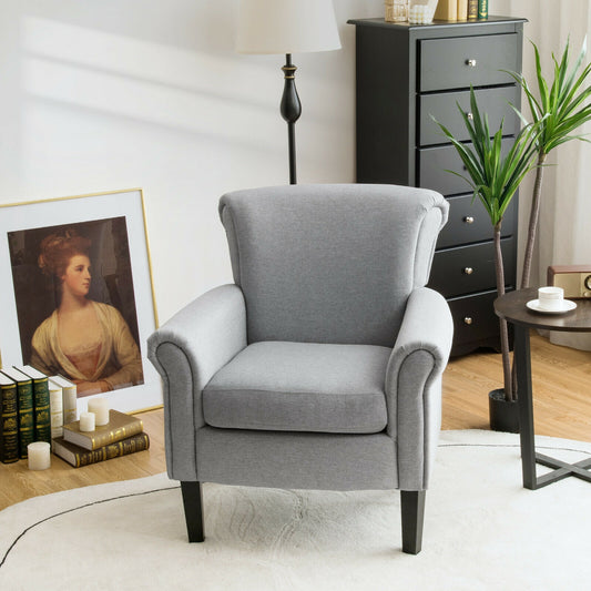 Upholstered Accent Chair with Adjustable Foot Pads