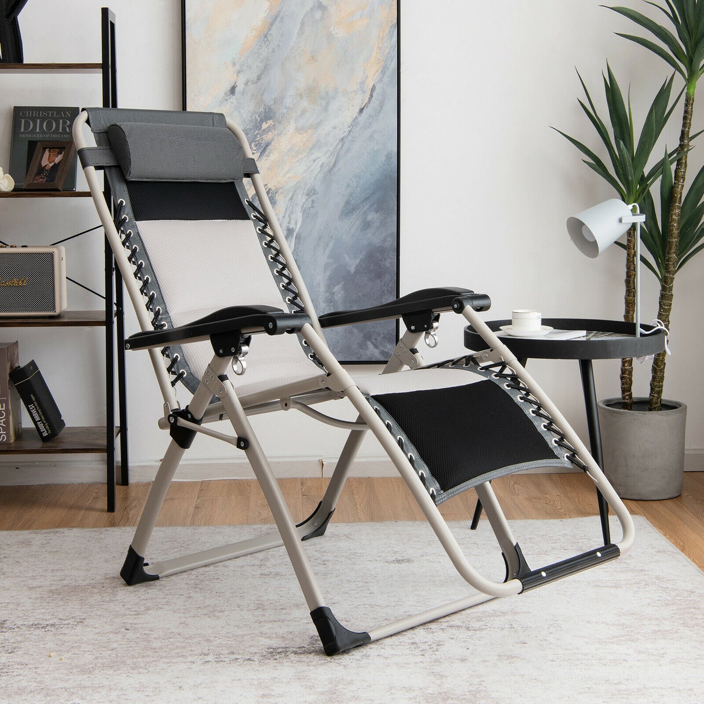 Adjustable Padded Lounge Recliner with Removable Pillow