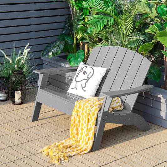 HDPE Adirondack Chair for Patio and Garden - Gray