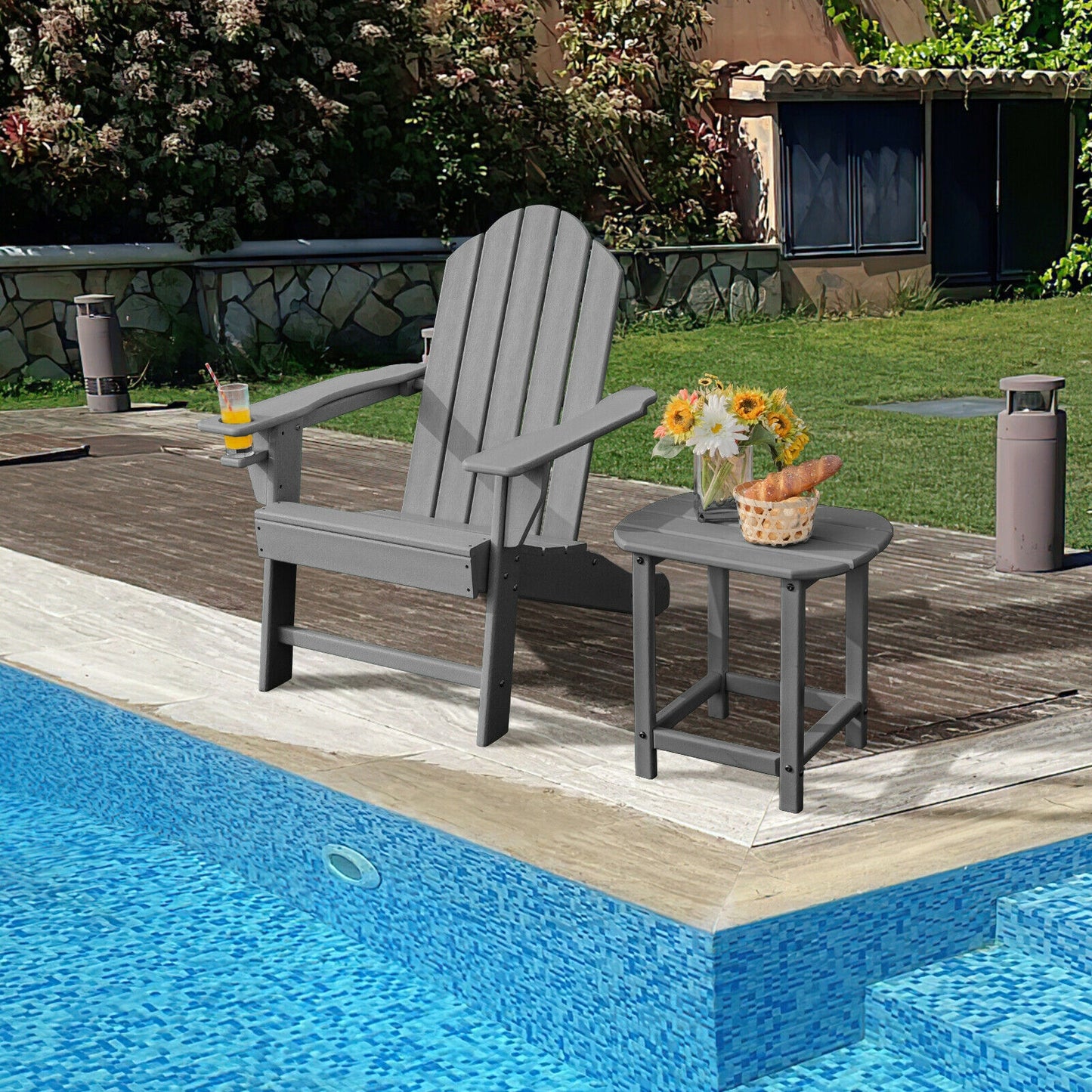 Adirondack Chair with Cup Holder - All-Weather PE