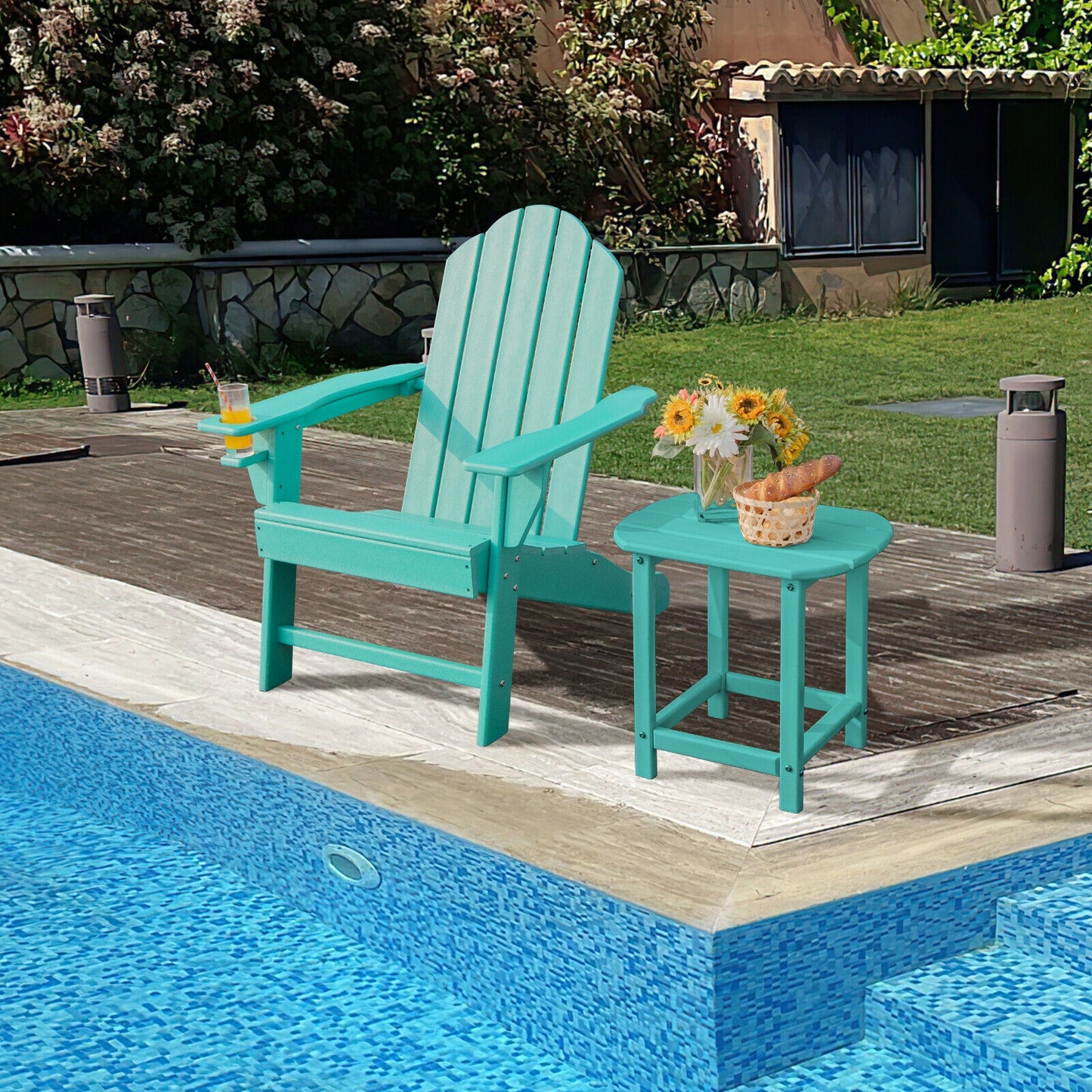 Adirondack Chair with Cup Holder - All-Weather PE