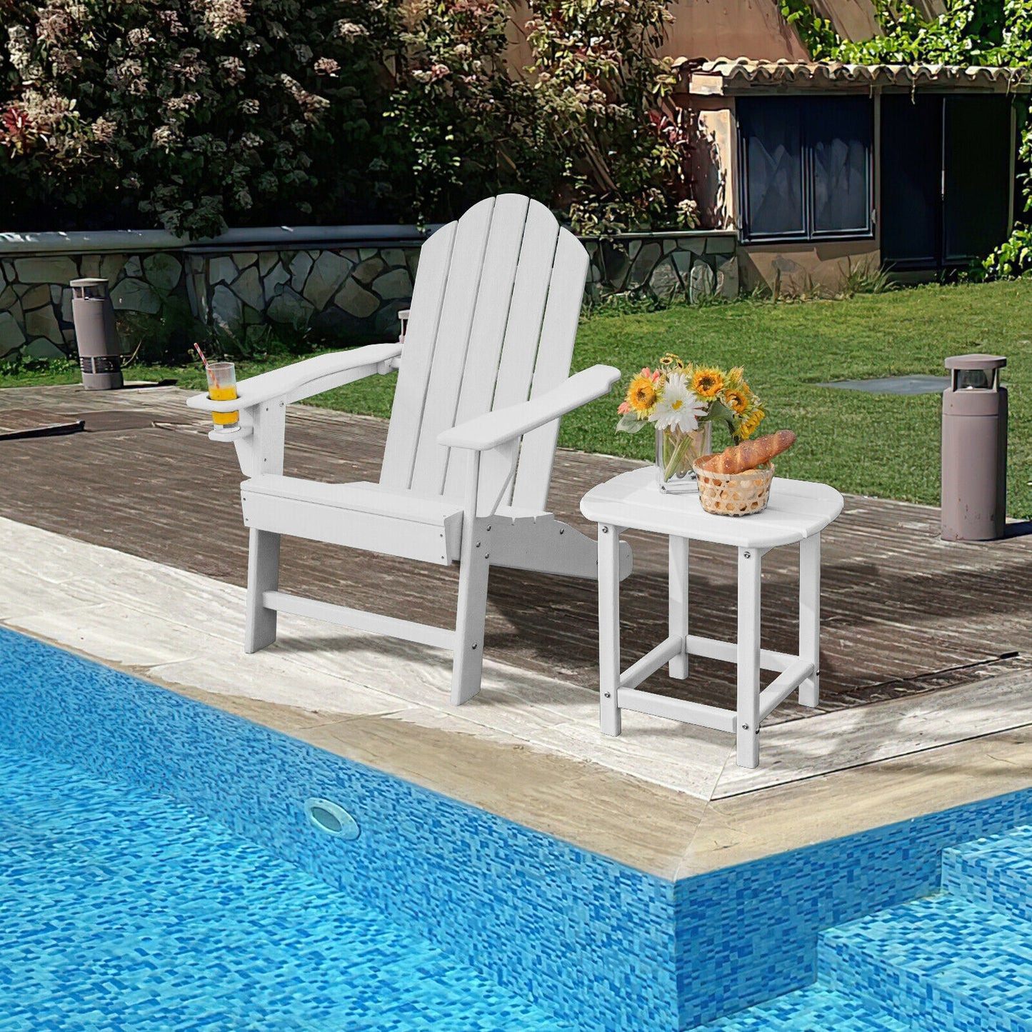Adirondack Chair with Cup Holder - All-Weather PE