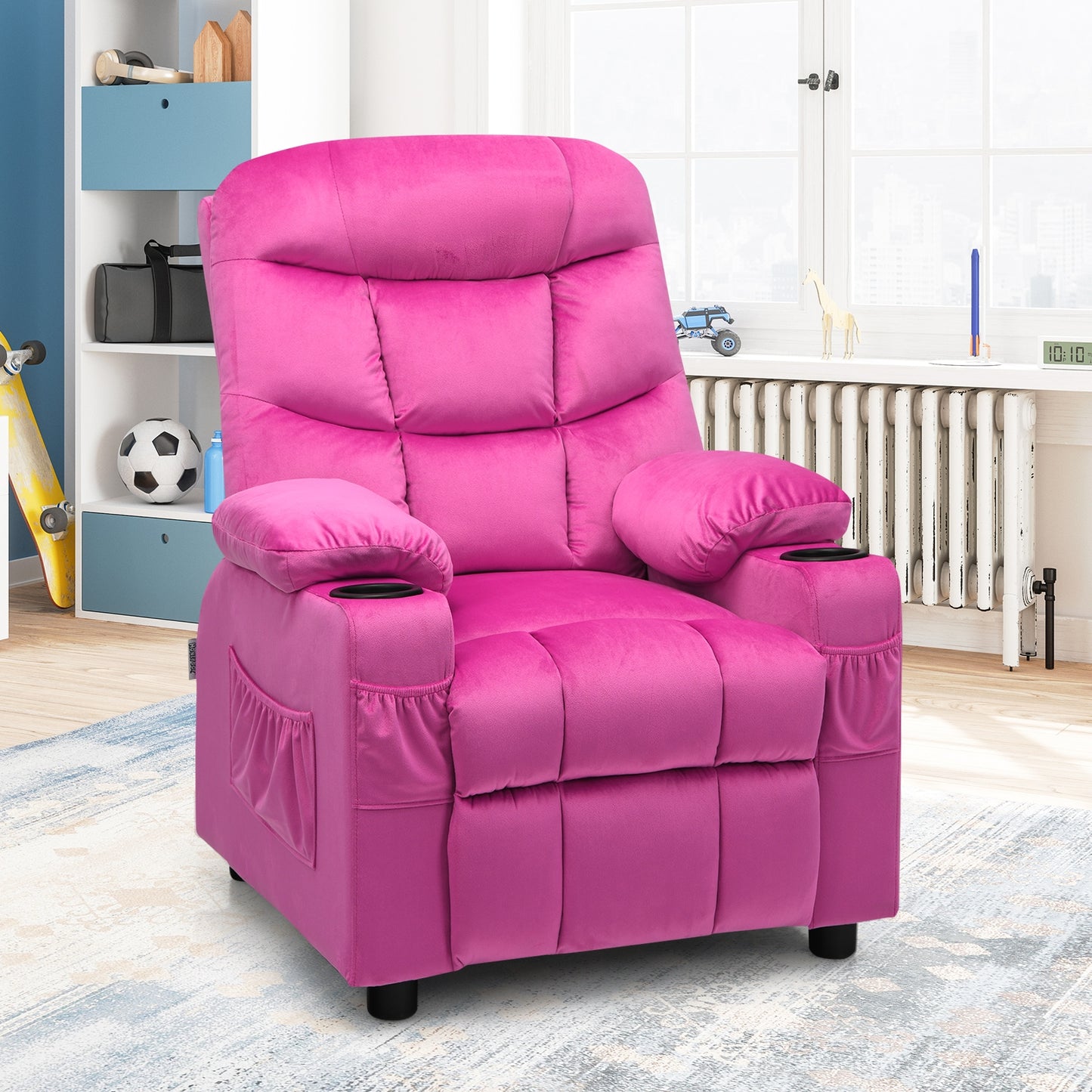 Kids Recliner Chair with Cup Holder and Footrest