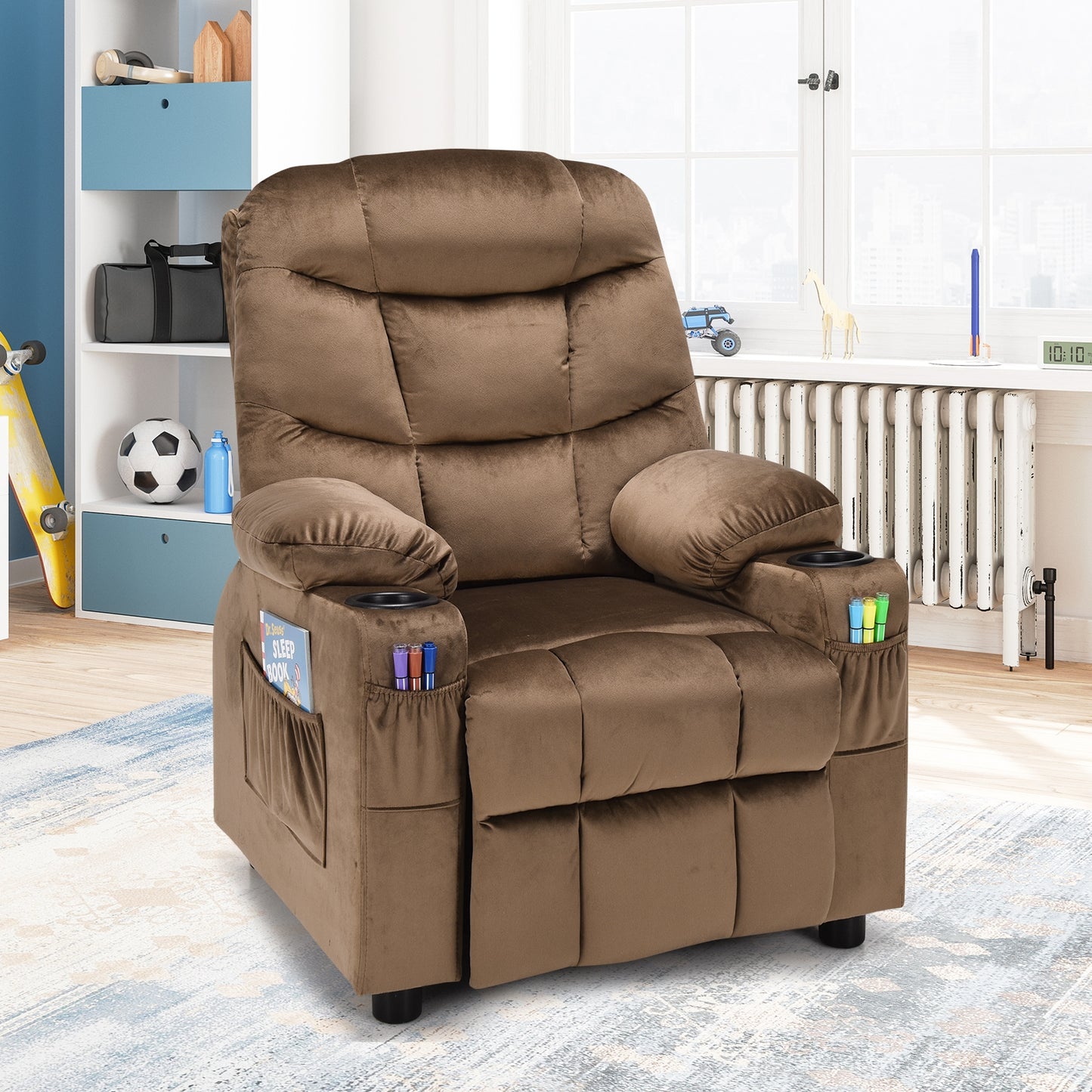 Kids Recliner Chair with Cup Holder and Footrest