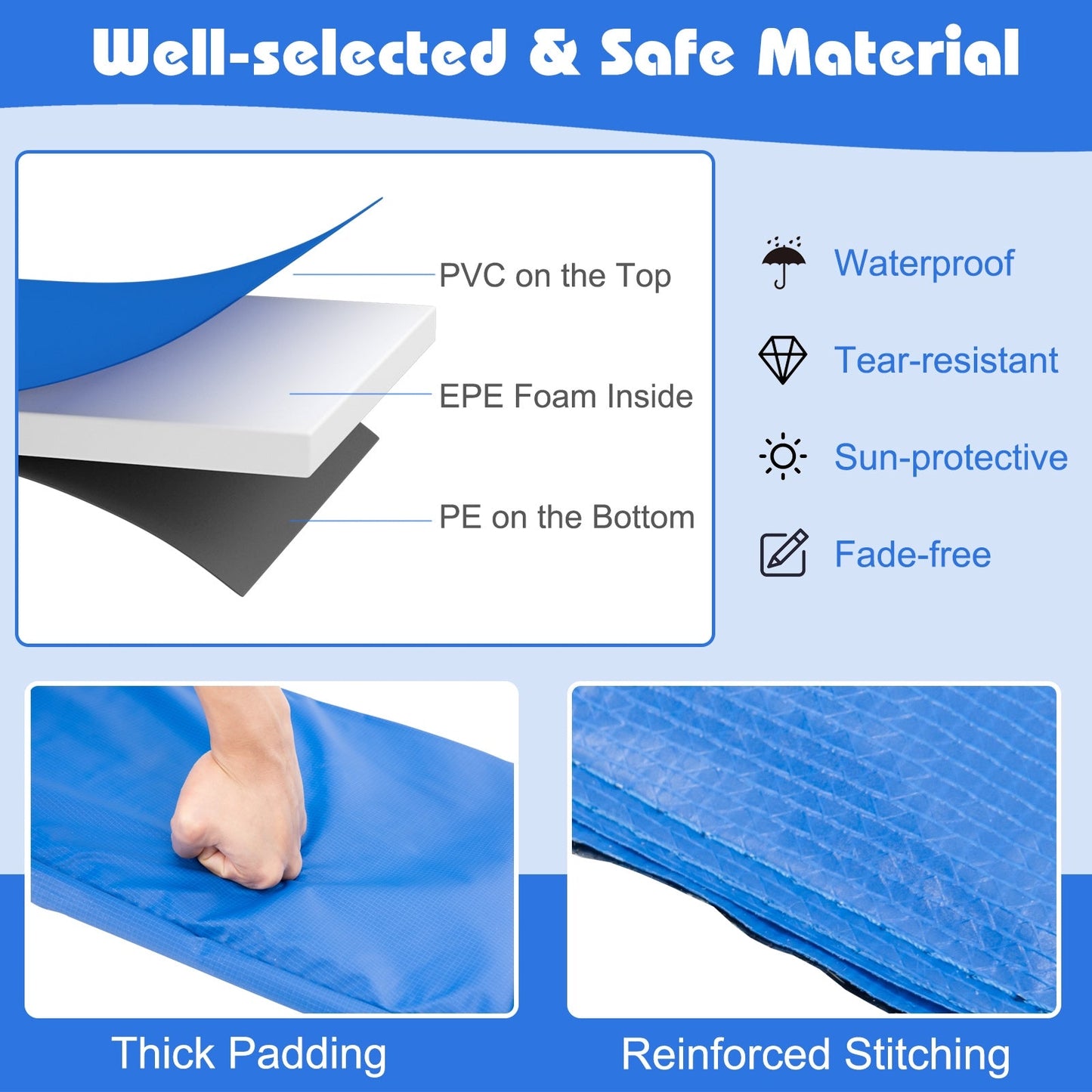 10 Feet Universal Spring Cover Trampoline Replacement Safety Pad