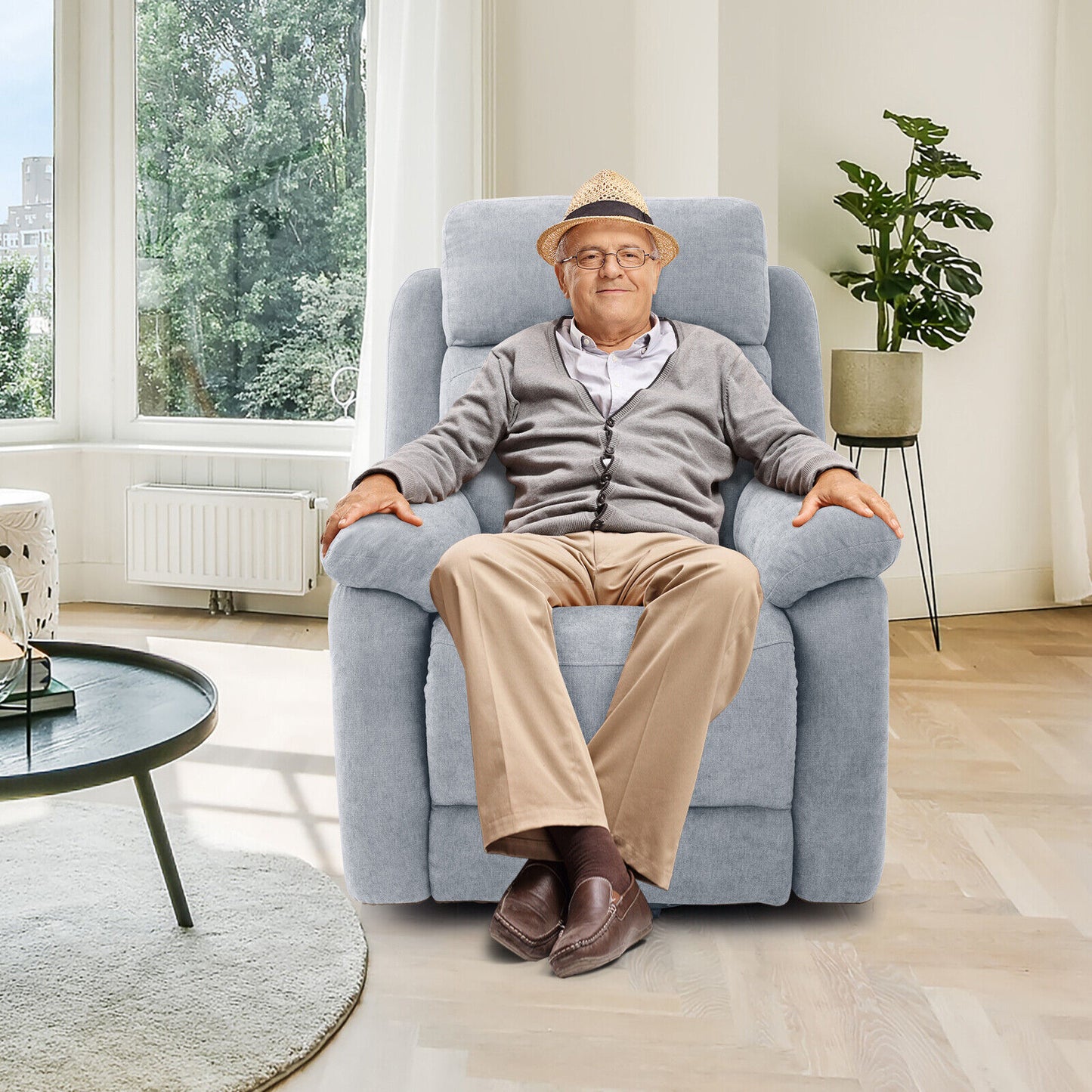 Power Lift Recliner Chair with Remote Control and Side Pocket