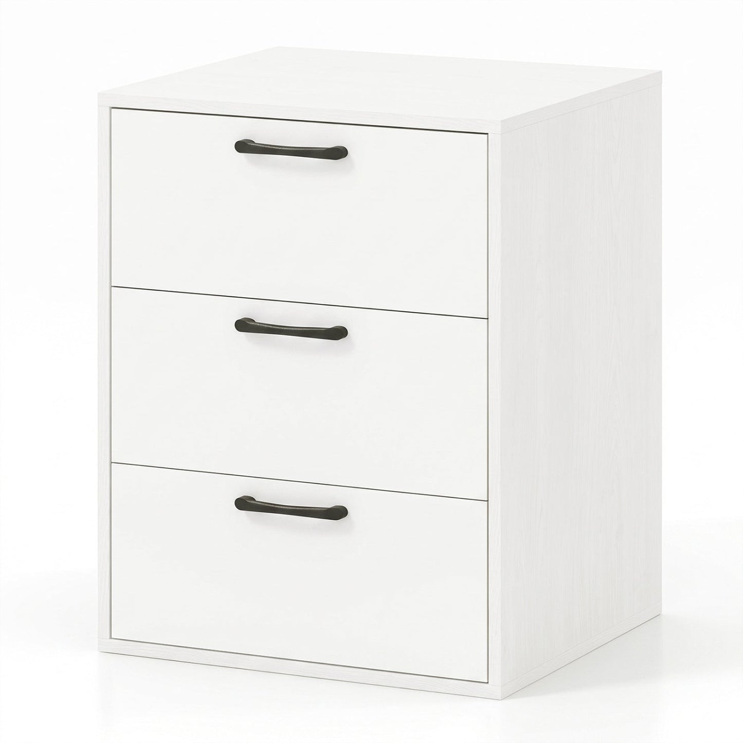 3-Drawer Nightstand with Wood Grain Finish