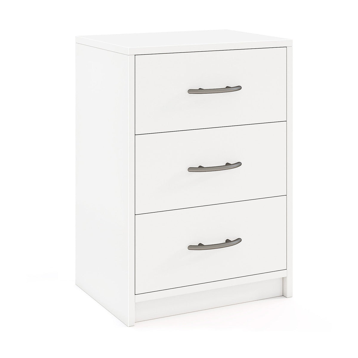 3 Drawer Nightstand with Storage for Living Room-White