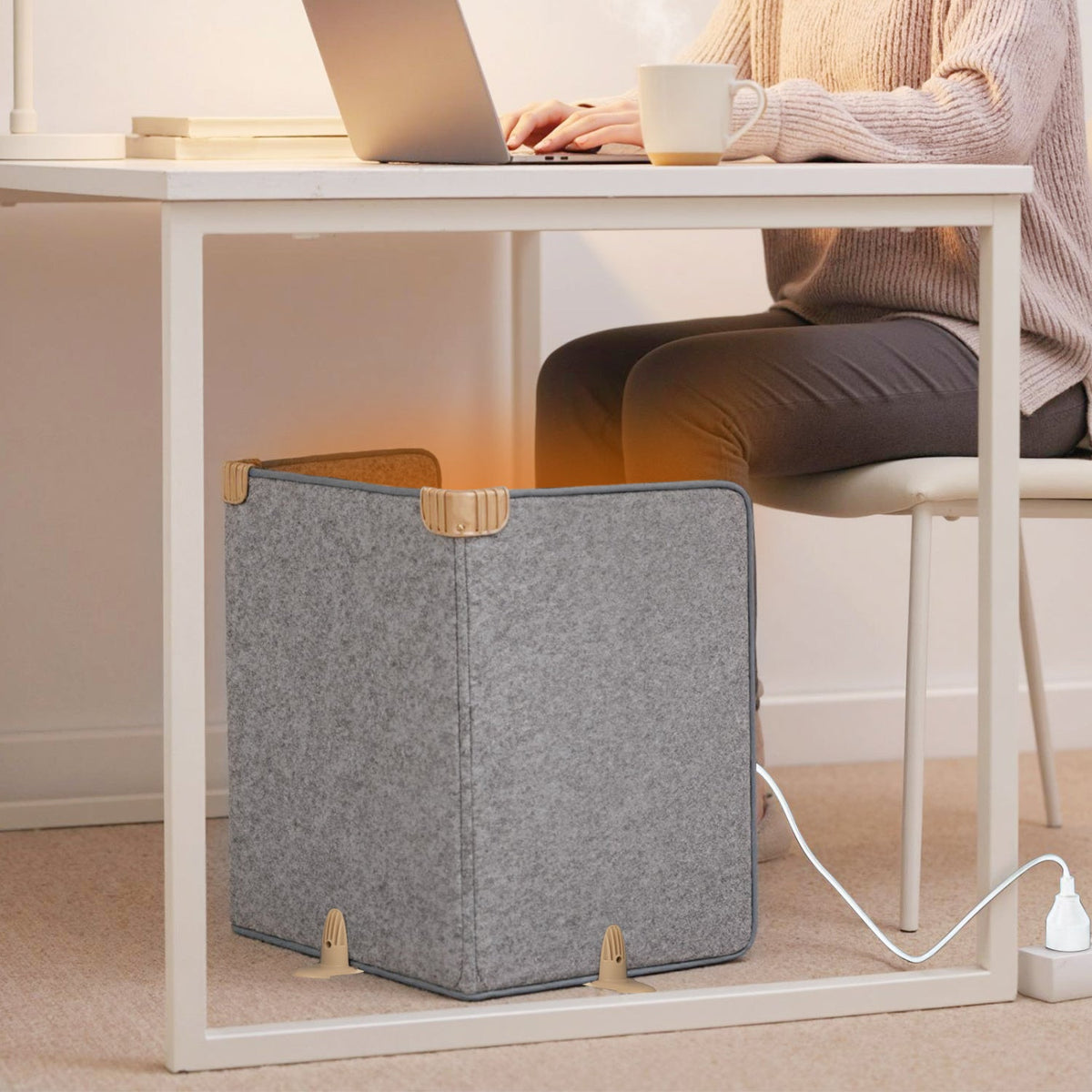 Under Desk Space Heater with 3-Level Thermostat & Timer