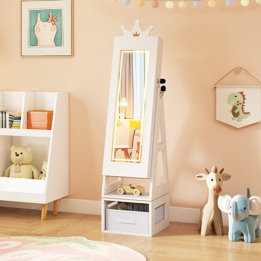 Kids Jewelry Cabinet with Lighted Full Length Mirror